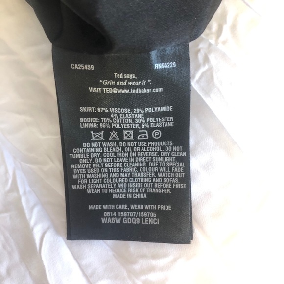 Ted Baker Black Lenci Midi Peplum Dress - Size 0 - Picture 12 of 14